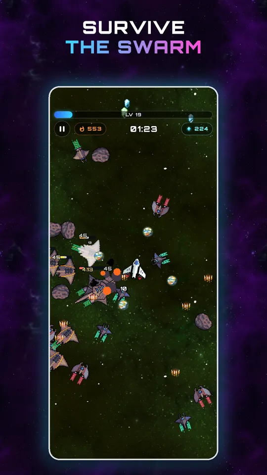 Surviving an alien swarm with auto-firing weapons